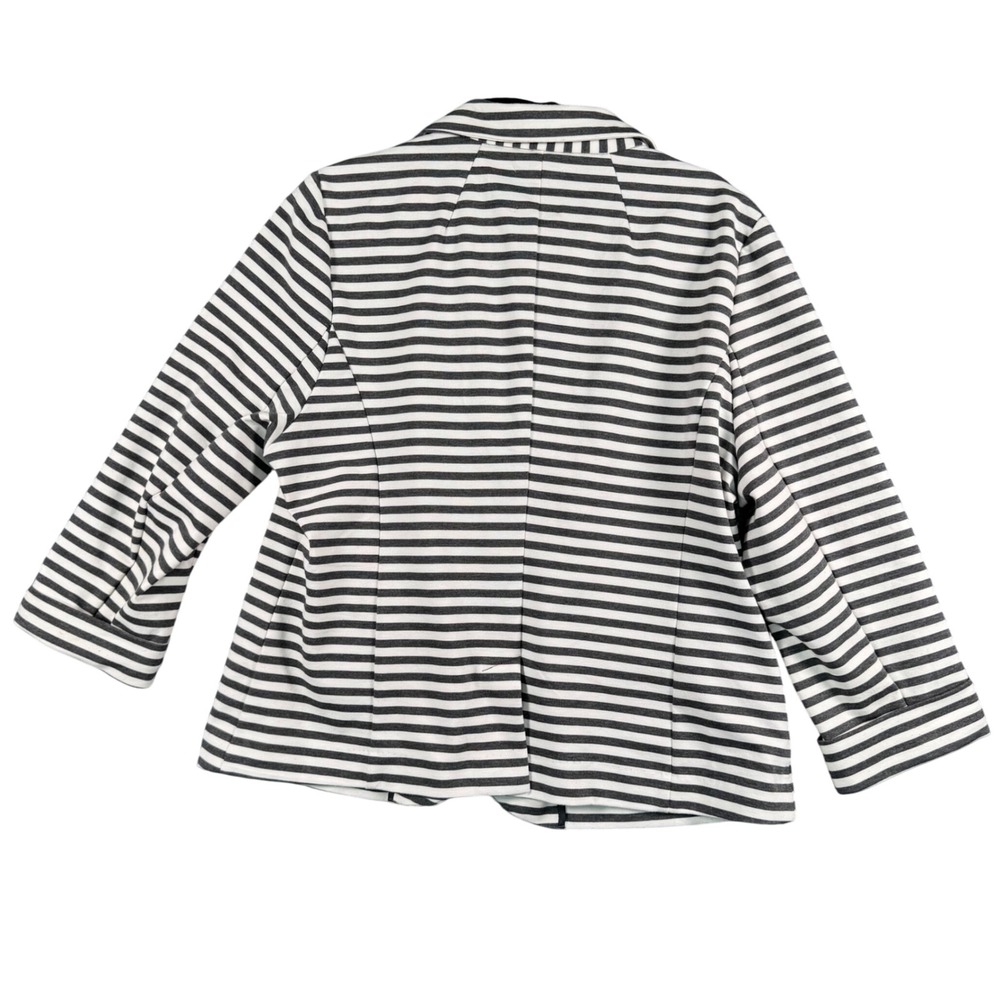 Catherine Malandrino XXL Striped Blazer Jacket Black White One Button Quiet Luxe - Picture 6 of 11